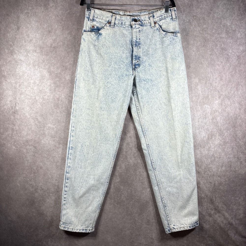 Levi's Jeans Mens 34x30 Blue 550 Relaxed Fit Orange Tab Acid Wash USA 40550-0208
